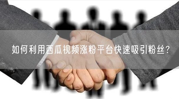 如何利用西瓜视频涨粉平台快速吸引粉丝？