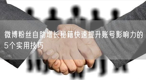 微博粉丝自助增长秘籍快速提升账号影响力的5个实用技巧