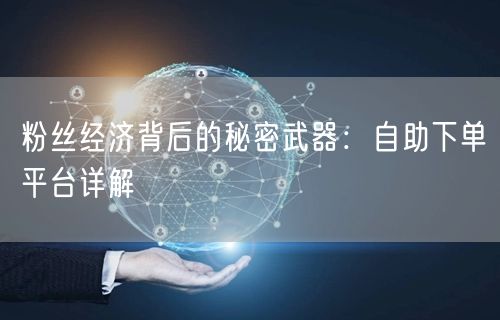 粉丝经济背后的秘密武器：自助下单平台详解