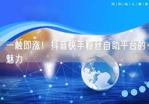 一触即涨！抖音快手粉丝自助平台的魅力