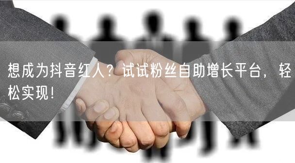 想成为抖音红人？试试粉丝自助增长平台，轻松实现！